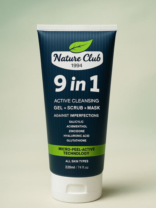 nature club 9 in 1 active cleansing gel + scrub + mask
