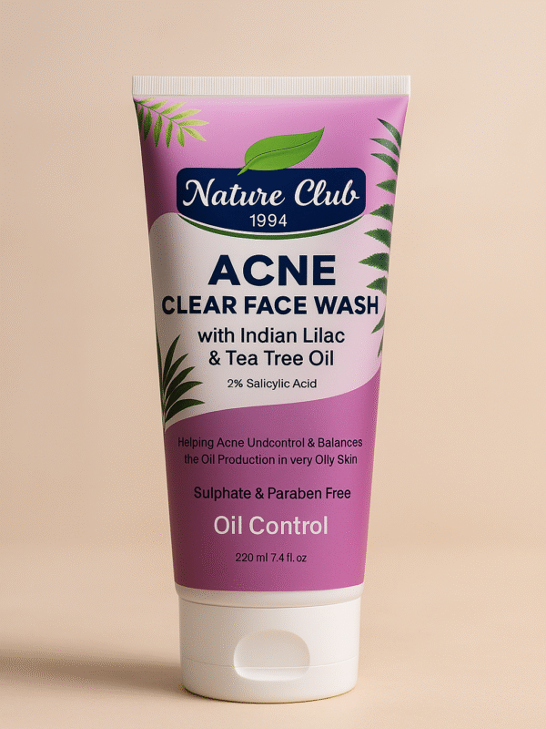 nature club acne clear face wash – oil control with indian lilac & tea tree oil